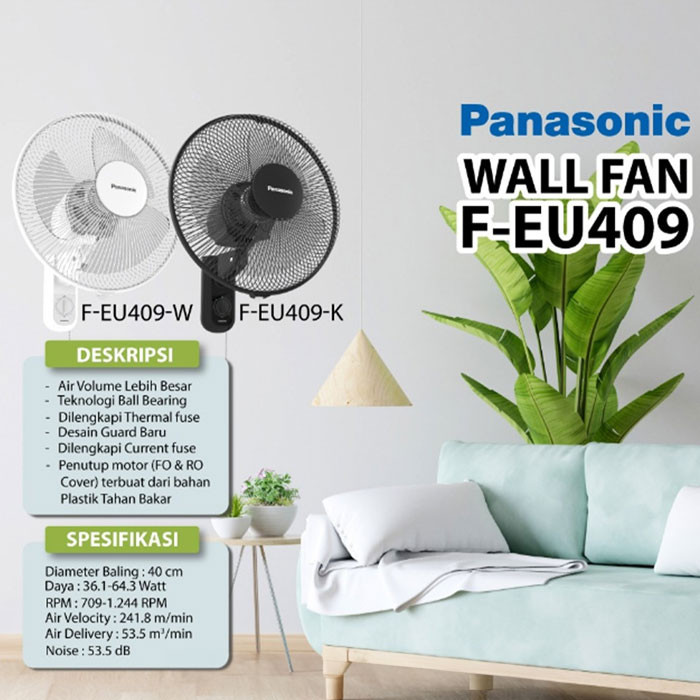 Panasonic Wall Fan 16 Inch EU409 - Hitam